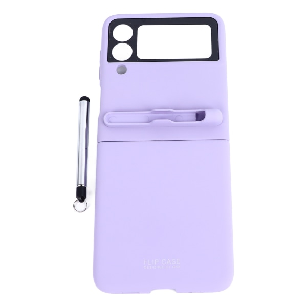 Etui til Galaxy Z Flip 3 PC Ultra tynd Fuld beskyttelse Anti-dråbe Stødsikkert beskyttende, foldbart telefoncover med Touch Screen Pen Lilla