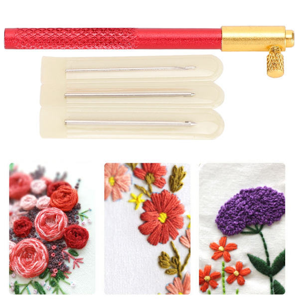 Broderi Pärlning Franska AntiBroderi Verktyg Set DIY Hantverk Sömnad Tillbehör(Aluminiumlegering Franska Broderinål )