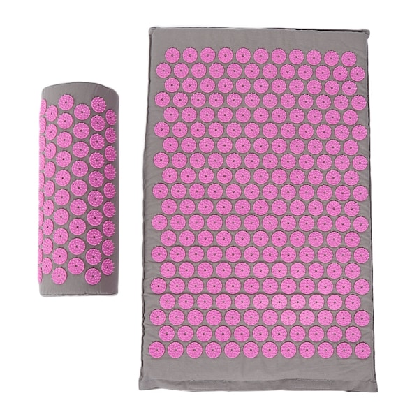 Akupunktur Massage Yoga Mat Akupressur Massage Pude 68 x 42cm (Lysegrå Pink Spænde)