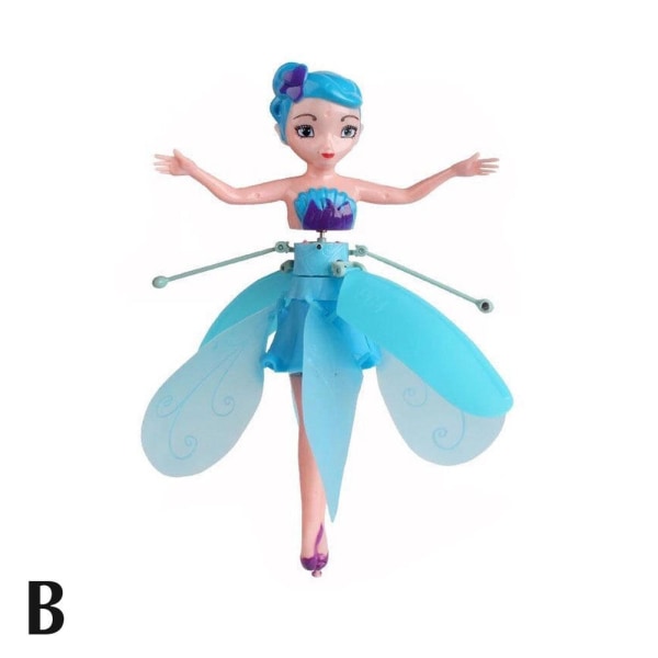 Induksjon Fairy Doll Flying Toys Little Feixian Flying Glowing D blue A one-size