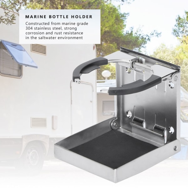 Sammenleggbar drikkekoppholder i rustfritt stål for marinebåt, lastebil, RV, justerbar