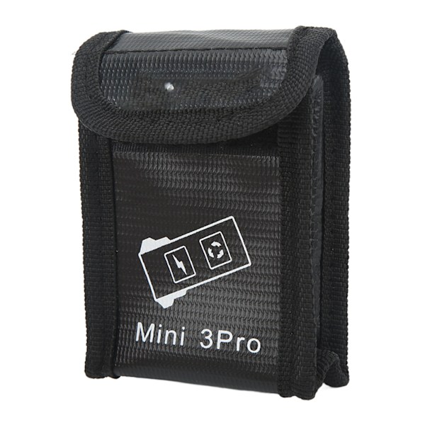 Batteri Sikkerhedstaske Eksplosionssky Beskyttelsespose med Borrelås Brandsikker Nylon Sort Batteri Beskyttelsespose til Mini 3 Pro 1 Batteri