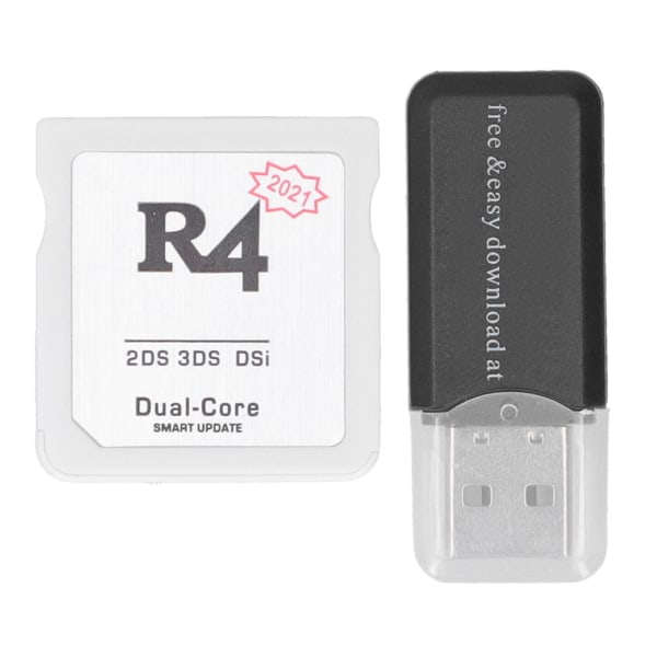 Spelkontroller Dual Core För R4-kort Ersättning för minneskort med kortläsareSilver