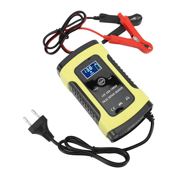 Universell 12V 6A digital bilbatterilader for motorsykkelkjøretøy