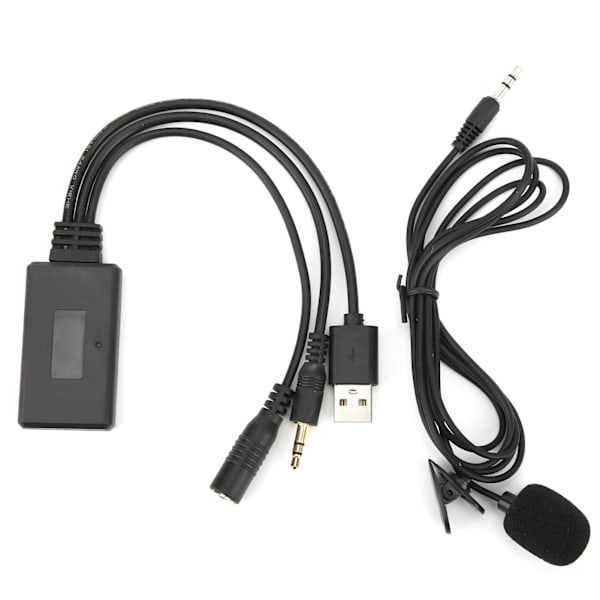 Bluetooth 5.0 AUX Kabel Adapter med Mikrofon Håndfri Opkald Udskiftning til Ford Focus/Mondeo