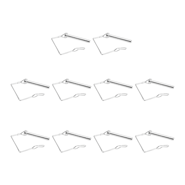 10 st 70 mm släpvagnskopplingsstift Silver Galvaniserat Järn Snabblåsande Kvadrat Säkerhet Tungt Låsningsstift För Gräsklippare