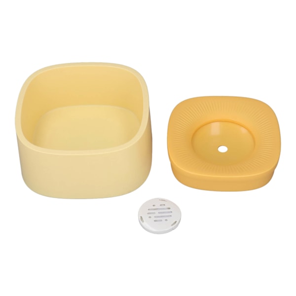 Pet Float Bowl Dog Cat Leak Proof Automatic Floating Water Dispenser Supplies ABS Square Yellow