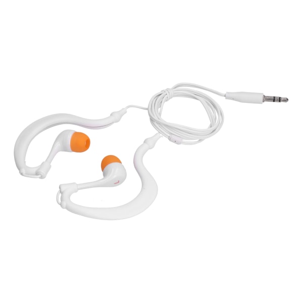 Uimakuulokkeet 3,5 mm:n pistokkeella vedenpitävät johtavat kuulokkeet vaihtokorvatulpilla uimiseen juoksemiseen Surffausta valkoinen oranssi