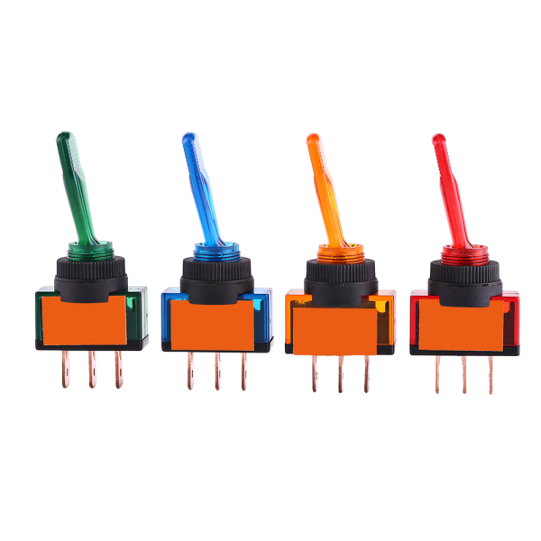 4 stk. 12V 20A LED tænd/sluk 3-benet SPST vippekontakt til bil, auto, lastbil, båd