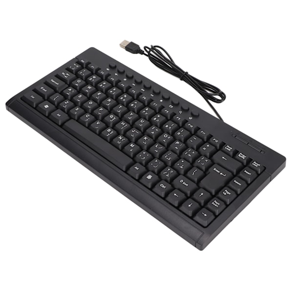 Mini Tangentbord Hemmakontor Skrivbordsdator Laptop 95 Tangenter Svart Mini Trådbundet USB Enkelt Litet Tangentbord Arabiska