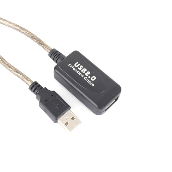 Musta 20M USB 2.0 -tyyppinen uros-naaraskäyttöinen jatkokaapeli