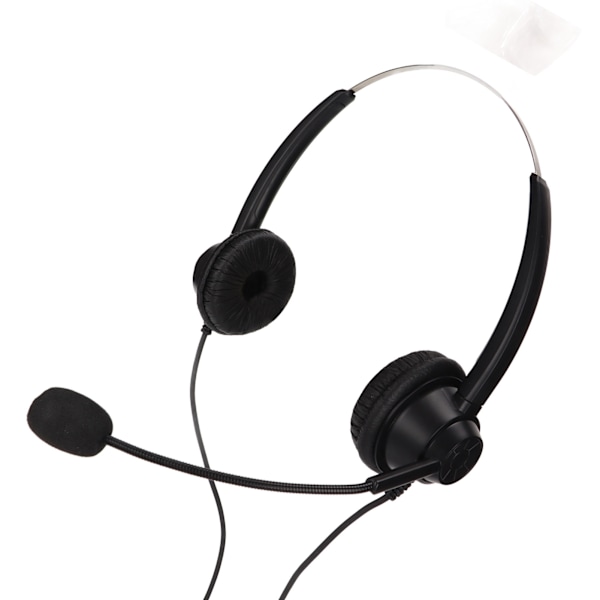 Telefonhovedsæt med støjreduktion, binaural, RJ9-stik, ledningsforbundet forretningshovedtelefon med mikrofon, USB-lydkort til callcenter