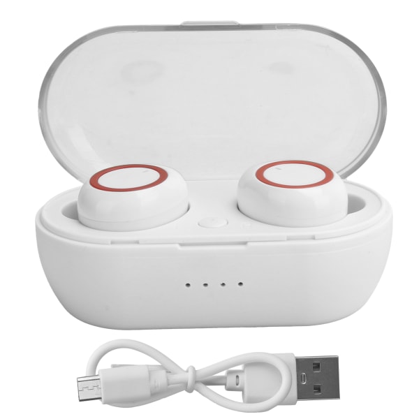 Y50 Trådlös Bluetooth hörlurar Bluetooth -hörlurar Stereohörlurar Bluetooth 5.0 Headset Vit Röd