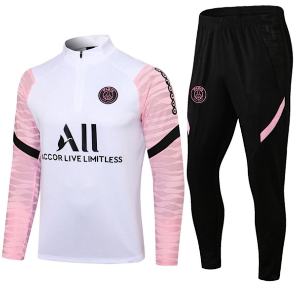 Paris Saint-Germain Liverpool Brasilien Marseille långärmad tröja vuxen barnkläder halvt blixtlås träningsdräkt vit rosa pink XL