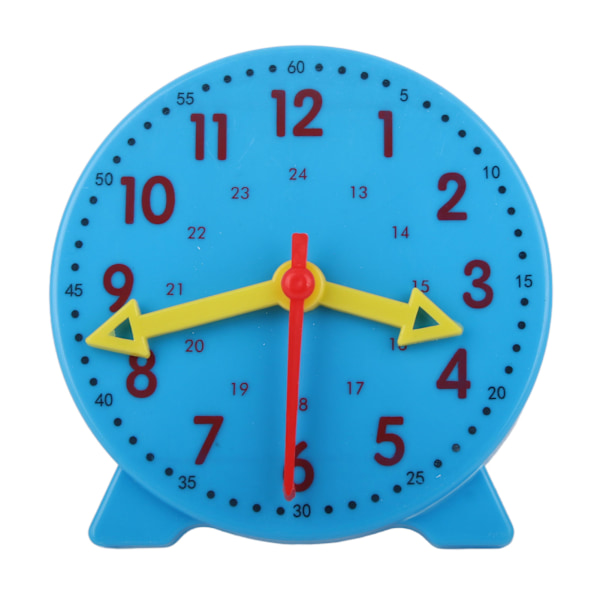 Clock Teaching Aid Learning Model Toy Students Kids Cognitive Time Tool 3 Pointer Linkage 24 Hour System 10cm Blue