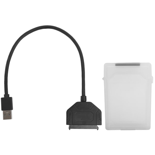 2,5-tums SATA USB 3.0 Adapter SSD HDD Hårddiskkabel Datortillbehör Skyddsbox (Vit)