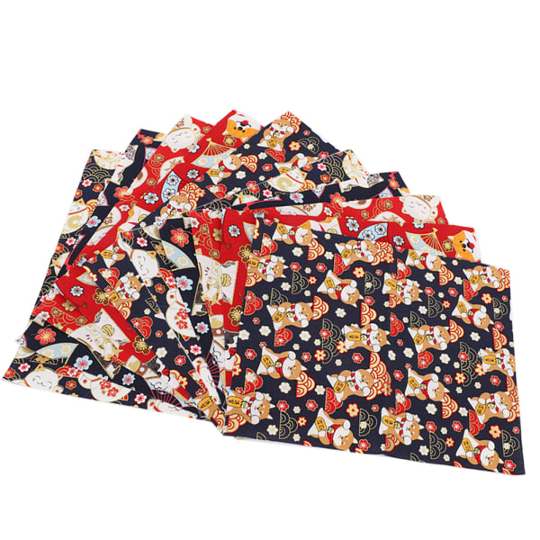 10 st japansk stil bomullstyg guldstämpling Söt mönster quiltduk för DIY handgjorda 25x20cm