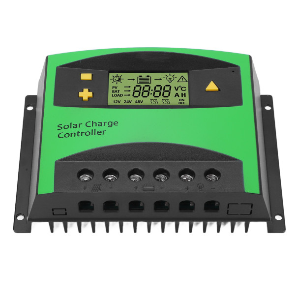 Solcelleladningsregulator 60A 12V 24V til Home RV - LCD-skærm, PWM-opladning