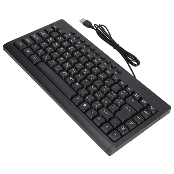 Mini Tangentbord Hemmakontor Skrivbordsdator Laptop 95 Tangenter Svart Mini Trådbundet USB Enkelt Litet Tangentbord Arabiska