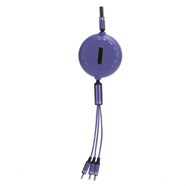 1,1M 3 i 1 Extension Type Ladekabel Multifunksjon Datalinje USB Ladekabel (lilla)