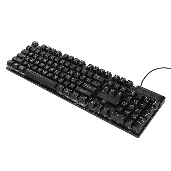 Kablet Mekanisk Gaming Tastatur 104 Taster Fargerikt Lys Svevende Tastehetter Komfortabel Berøring USB Mekanisk Tastatur