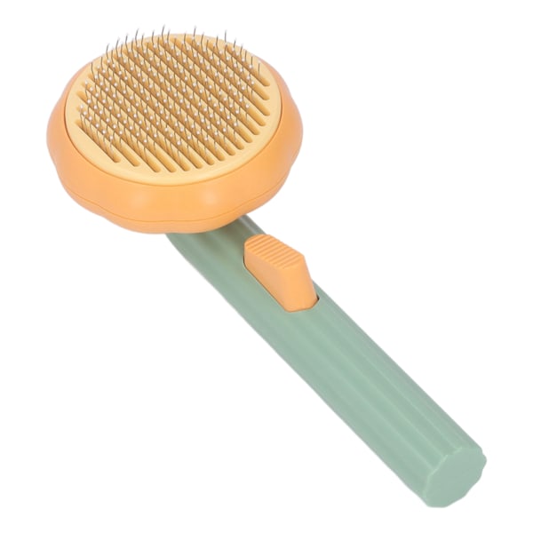 Pet Pumpkin Brush Shedding Grooming Self Cleaning Trimming Cat Pumpkin Brush for Home Indoor Green