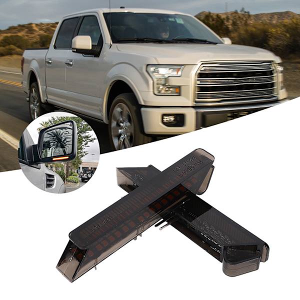 Par 3000K Bil Bakspejl Lys Dynamisk LED Blinklys Passer til Ford F150 2004‑2014