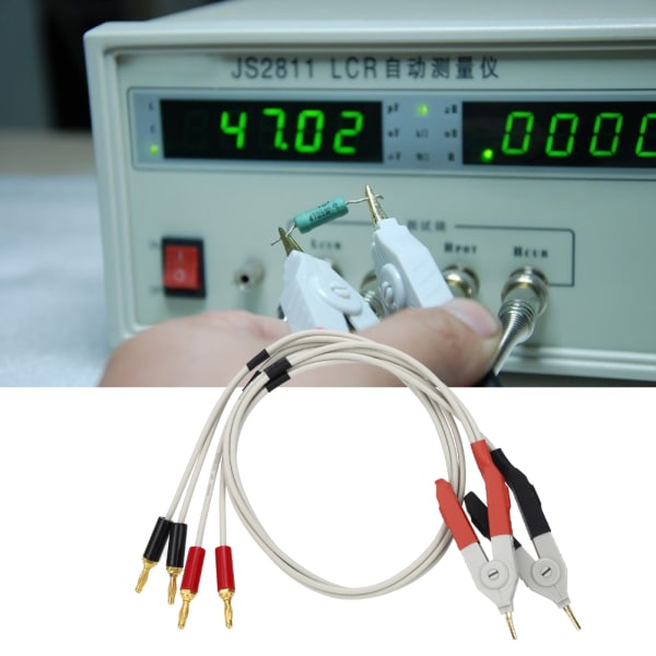 4-terminal elektronisk testledning digital bryggtestklämma låg resistanstestklämma kabel