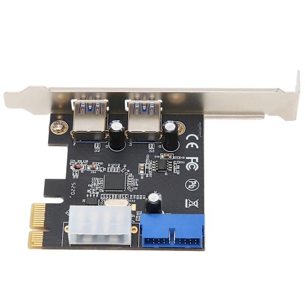 PCIE-USB3.0-laajennuskortti 2 porttia Nopea ja vakaa tiedonsiirto 20-nastainen liitin Usb Pcie-kortti