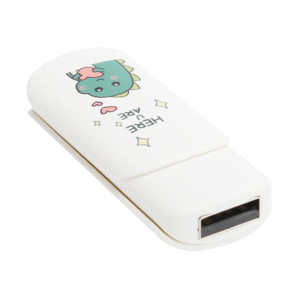 U Disk Slide Cover Typ Tecknad mönster Bärbar USB -minne Memory Stick Datalagring Liten dinosaurie med hjärta 4 GB