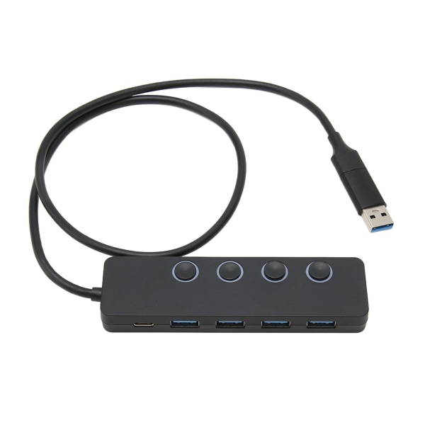 4 in 1 USB C -keskitin Plug and Play 4-porttinen USB 3.0 -keskitin erillisillä kytkimillä tablet-matkapuhelimelle