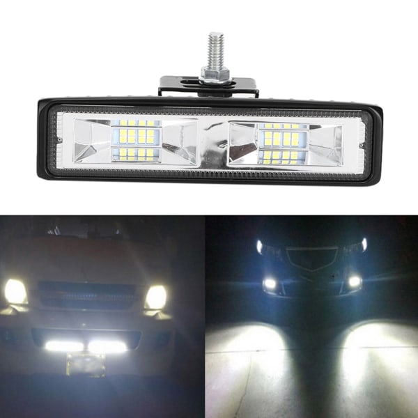 6 tum 16 LEDs Ljusramp Strålkastare Bil Extra Arbetslampa 12-24V Svart
