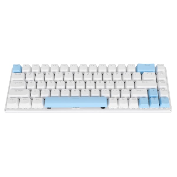 Mekanisk tastatur 68 taster RGB-baggrundsbelysning Kompakt kablet tastatur med blå switch til Windows til ANDROID PC Laptop Hvid Blå