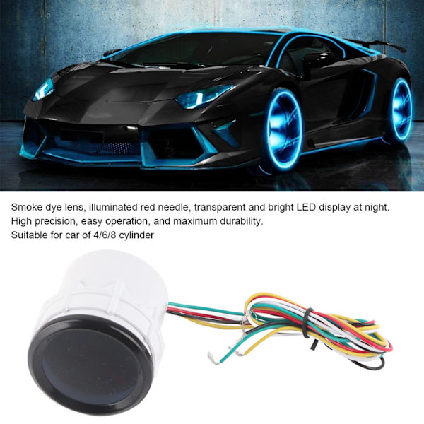 12V Universal 52mm/2in LED Omdrejningstæller Måler Instrument Auto Modifikation