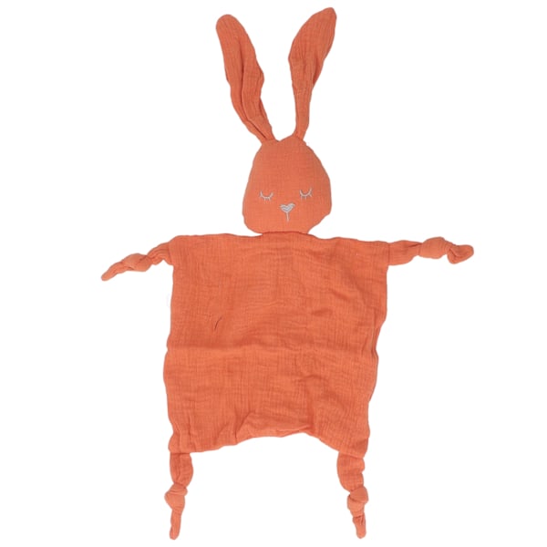 Baby Stuffed Bunny Security Blanket Double Layer Yarn High Absorption Appease Toy Soft Security Blanket Orange