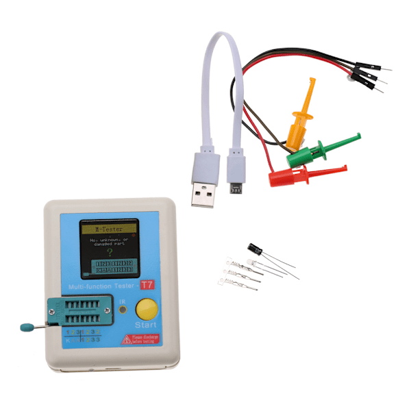 LCr T7 TFT Transistor Tester Fullfarge Grafisk Display Multifunksjons Test