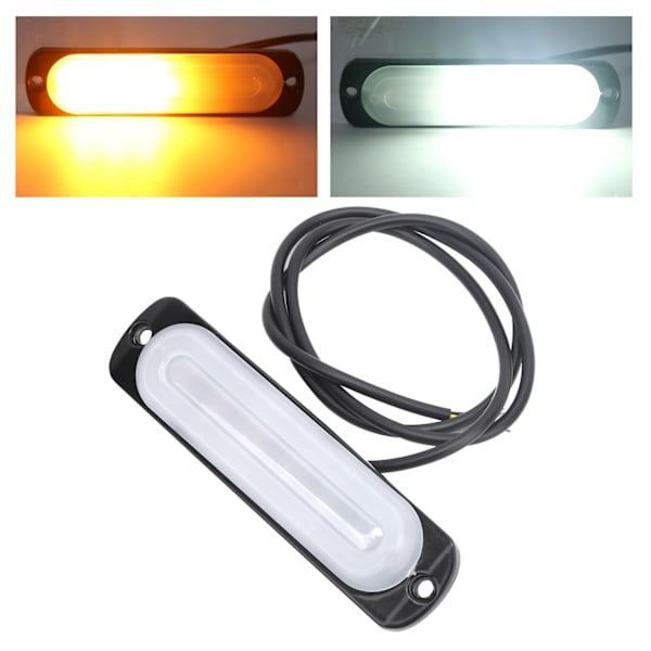 12V 6LED Sidomarkeringsljus Blinkande Varningssignal Lampa Vit Gul Belysning för Bil Lastbil