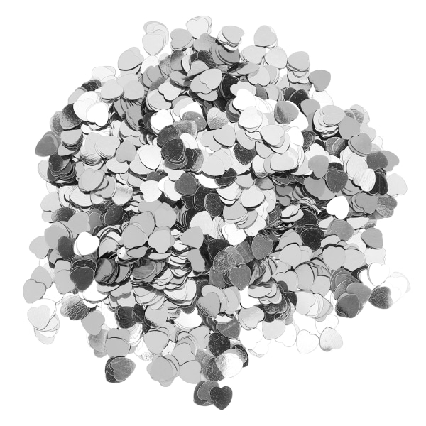 3000 stk Hjerteformet konfetti Valentinsdag Bryllupspailletter Drys Del Dekoration Supplies (sølv)