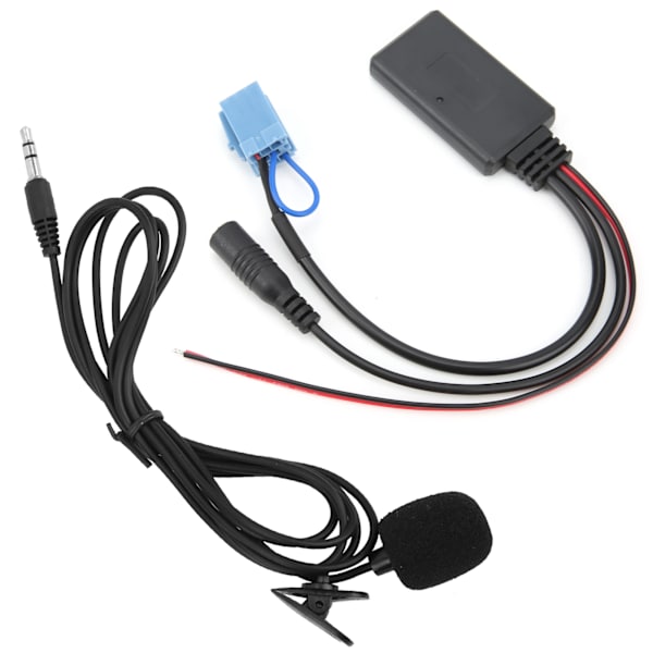 Bluetooth 5.0 AUX Kabel Adapter med Mikrofon Håndfri Udskiftning til Smart Fortwo 450 Radio