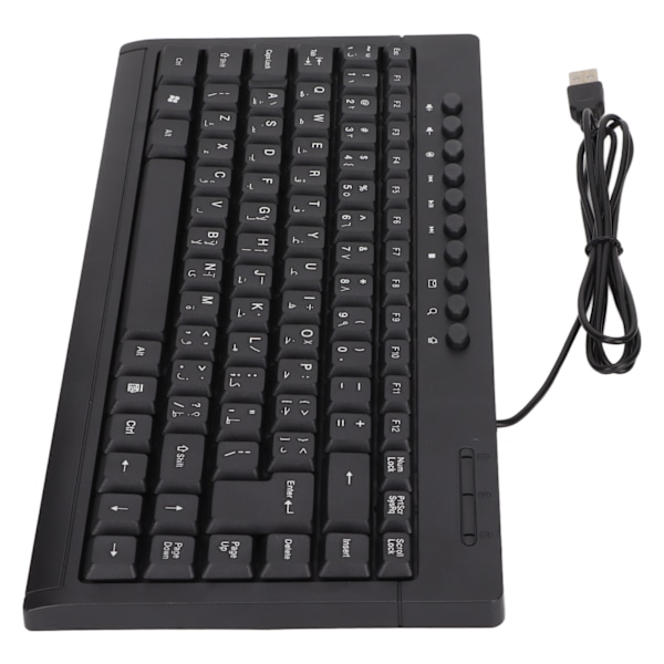 Mini Tangentbord Hemmakontor Skrivbordsdator Laptop 95 Tangenter Svart Mini Trådbundet USB Enkelt Litet Tangentbord Arabiska