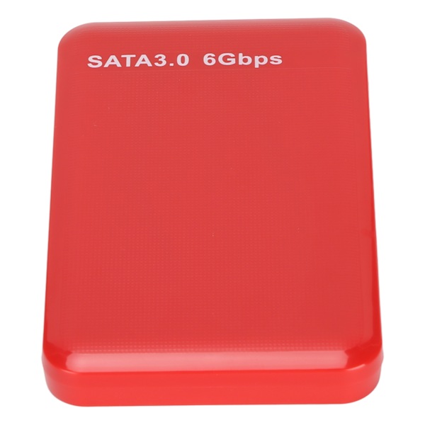 Externt HDD-fodral 2.5in USB3.0 SATA3.0 Plug and Play HDD-kabinett Stödjer 3TB Kapacitet med LED-indikator för Windows Röd
