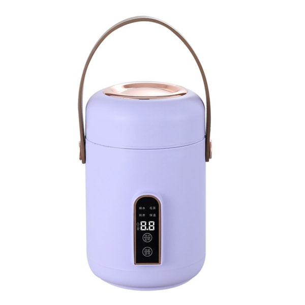 Mini Rice Cooker Efficient Heating Insulated Portable Multifunction Soup Porridge Stewpot for Home Office Dorm Purple