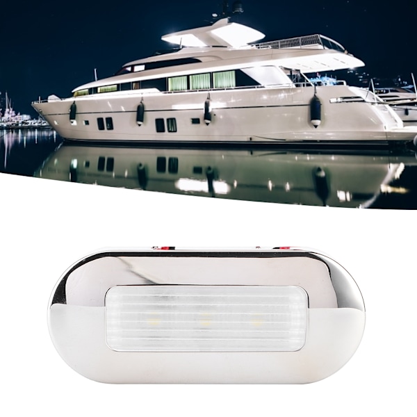 12V DC LED Gångvägsbelysning Oval Form 3 Lamp Pärlor IP67 Vattentät för Marinbåt Husbil Kallvitt