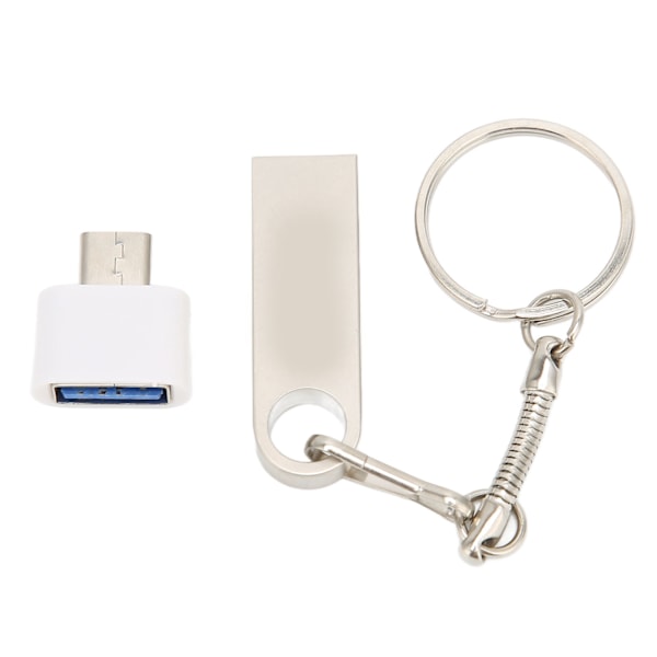 USB-muistitikku Usb2.0 TypeC Matkapuhelin Tietokone Kaksoiskäyttöinen U-levy Nopea Flash-asema Avaimenperällä (16 Gt Hopea)