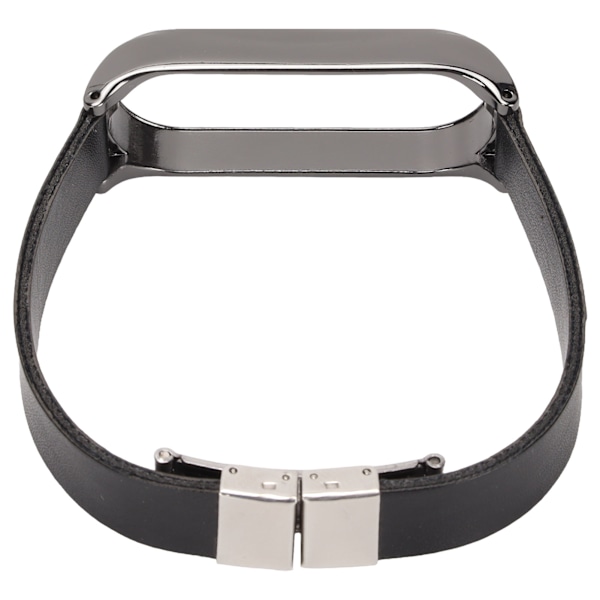 Læderrem Kompatibel med Xiaomi Mi Band 6 Smartwatch Udskiftningsrem Armbånd Håndledsrem Sort Krop Sort Skal