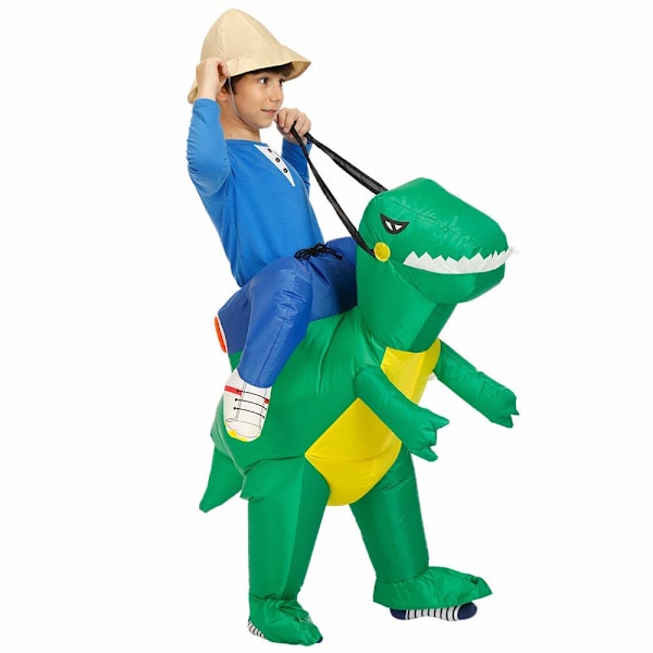 Dinosaur oppustelig dragt til sportspræstationer, ridning dinosaur kostume, Halloween kostume 120-140cm