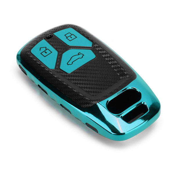 TPU Kolfiberstil Bil Smart Nyckelfodral Skydd Passar A4 B9 Q5 Q7 TT TTS 8S 2016 2017 Grön