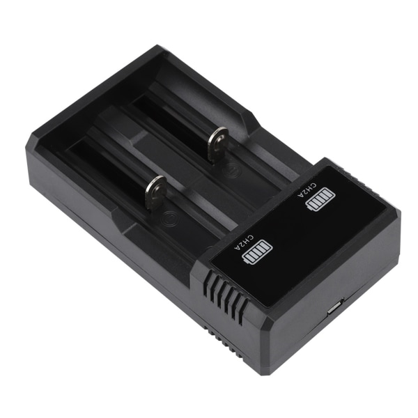 CH2A USB-port Dobbel spor Universal batterilader for 26650 18650 18500 18350 batteri