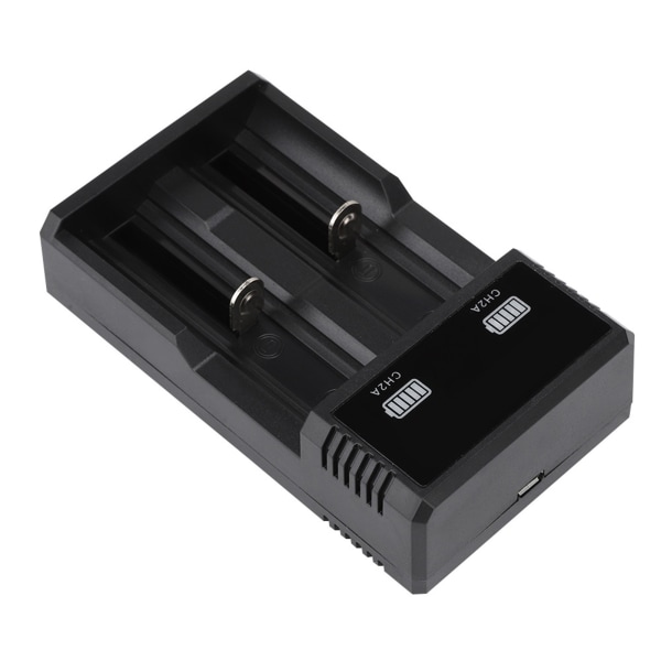 CH2A USB-port Dobbelt slot Universal batterioplader til 26650 18650 18500 18350 batteri