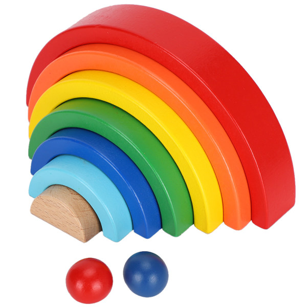 Rainbow Stacker Puiset rakennuspalikat Kid Puzzle Väri Puolipyöreä Kokoa lelut